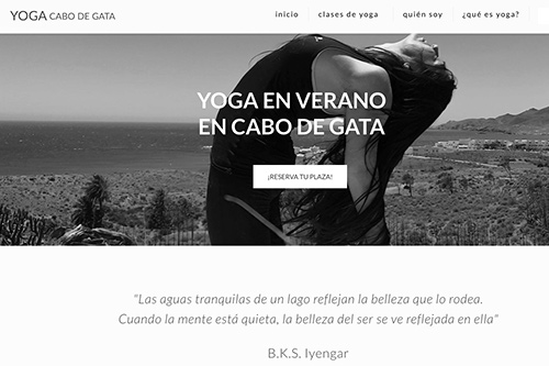 Web para Yoga Cabo de Gata. España